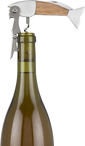 Miniatura 10 de Foster & Rye Sacacorchos de acero inoxidable con doble bisagra de acero inoxidable con bandera americana, abridor de vino manual para cumpleaños,