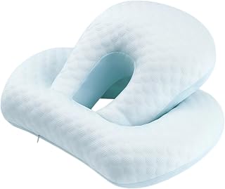 Office Nap Pillow Ergonomic, Desk Cushion Down Face Sleeping, Portable Support Neck for Office, Travel, Plush Relief Fatigue Aid, Nap Washable Foam Soft Pillow, Blue