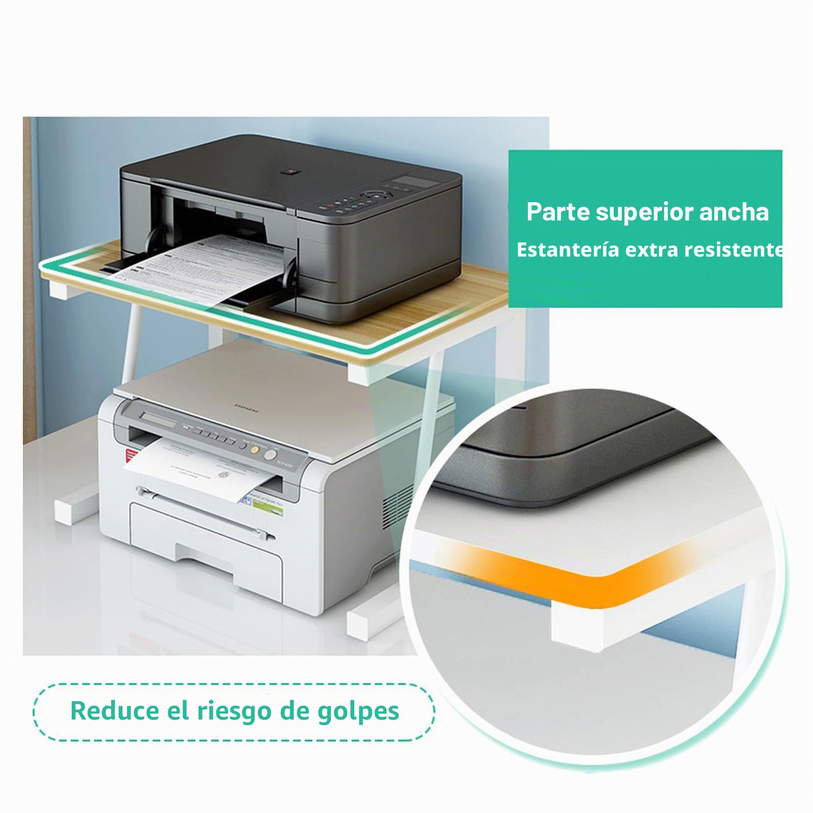 Soporte para Impresora de Escritorio,Mueble Organizador Multiusos | Mesa para Impresora y Escáner, Estante de Almacenamiento Multifuncional para Hogar y Oficina