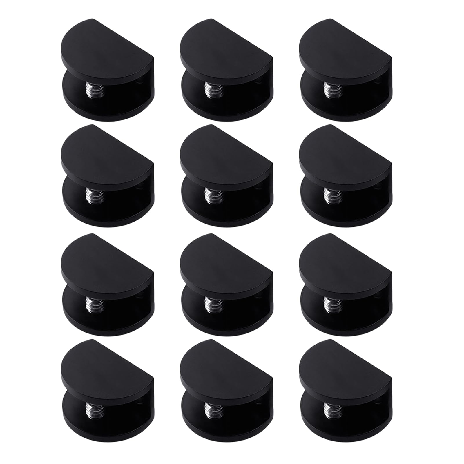 Zhangyezhan M Aluminu Glass Panel Holder Clips Black Adjustable Shelf Clamps For Cabinets Bathrooms And Display Shelves Clip Wall Ounted Clamp Bracket