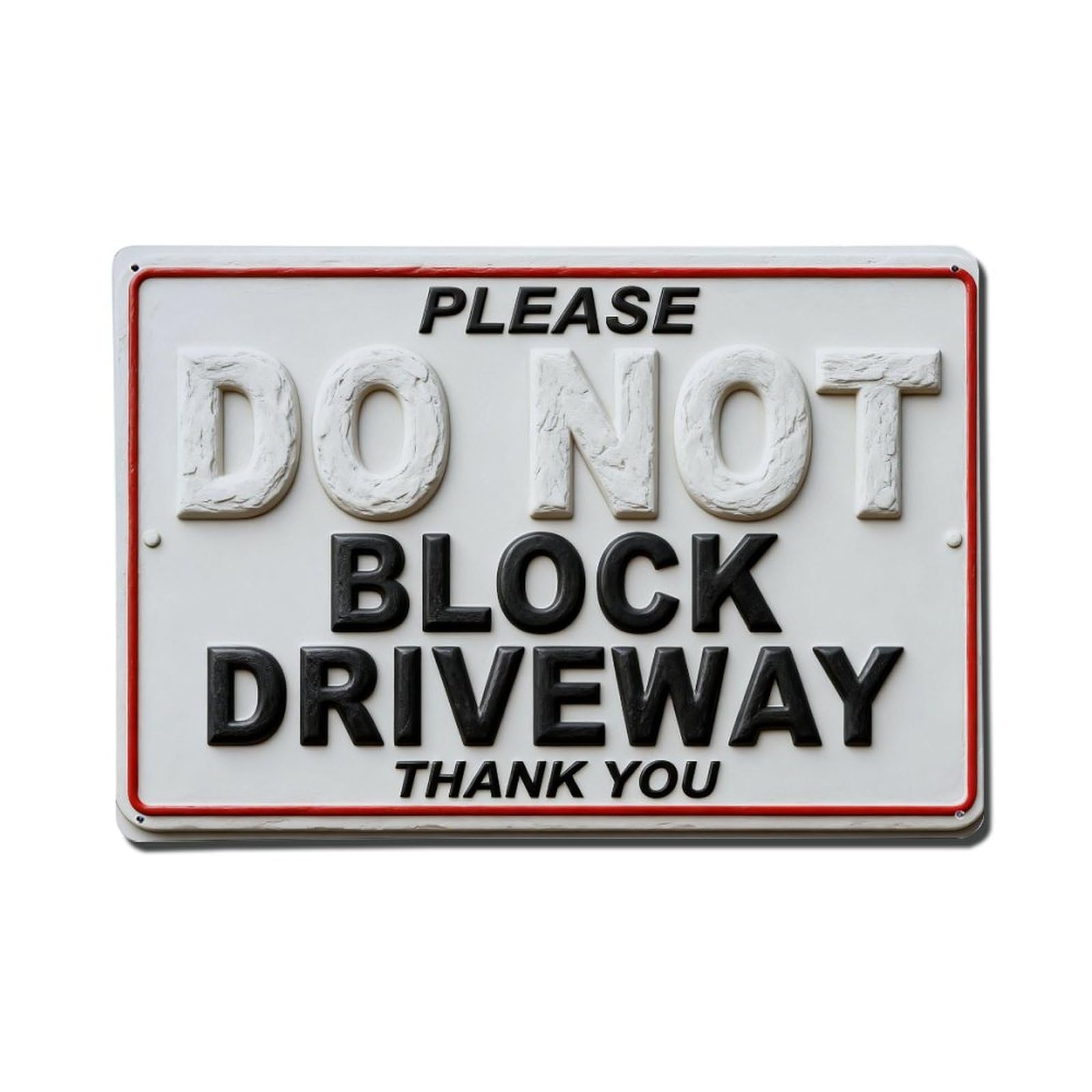 Iageret Vintage Please Do Not Block Driveway Metal Tin Sign Retro Wall Decor, Bar Garage Cafe Kitchen Home Wall Art Poster Decoration 8X12inches