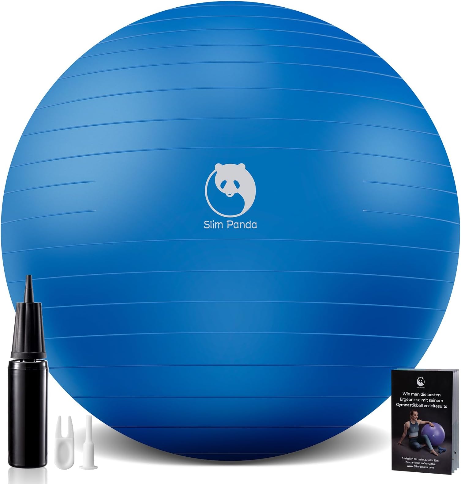 Slim PandaExercise Ball, Soft Yoga Ball for Fitness, Balance, Birthing, Non Slip Workout Ball for Physical Therapy, Inflatable Fitness Ball with Guide for Office, Gym