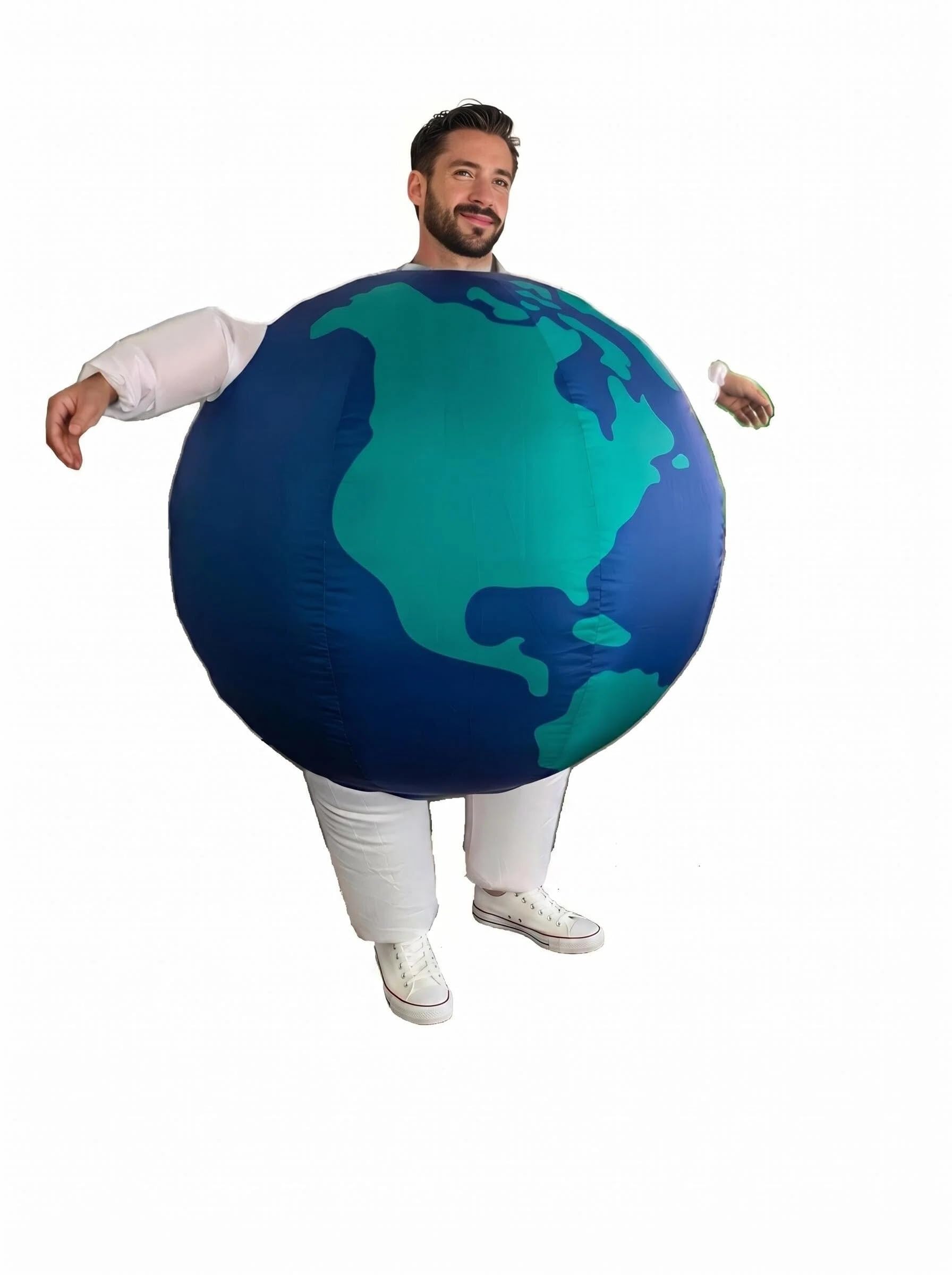 Kostium Ziemi Nadmuchiwany Globus Kostiumy Kobiety Mężczyźni Fantazyjny Garnitur Planety Nadmuchiwany na Halloween Party