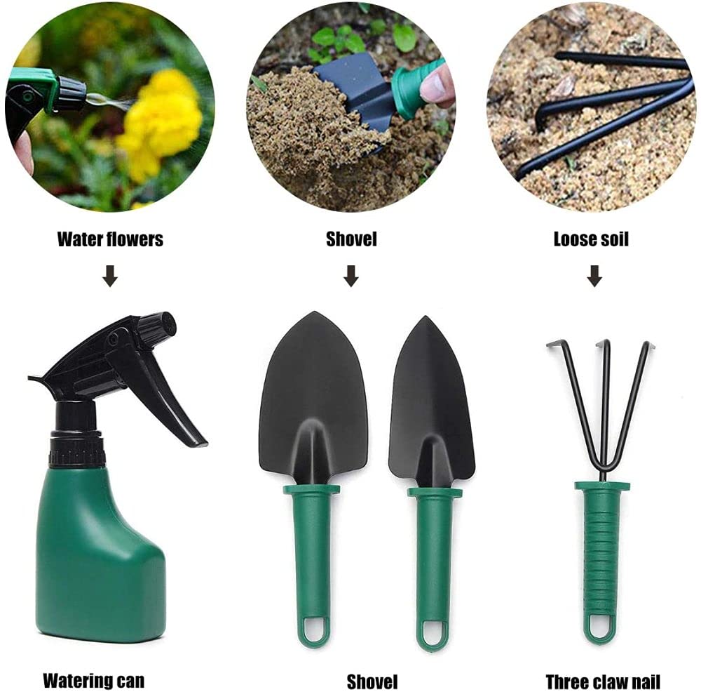 ZXCVB Set di Attrezzi da Giardino,Kit Giardinaggio,per Giardinaggio Resistente Impugnatura Ergonomica,Set di 10 Attrezzi da Giardino,per Donne/Uomini/giardinieri/Lavoro Genitore-Figlio