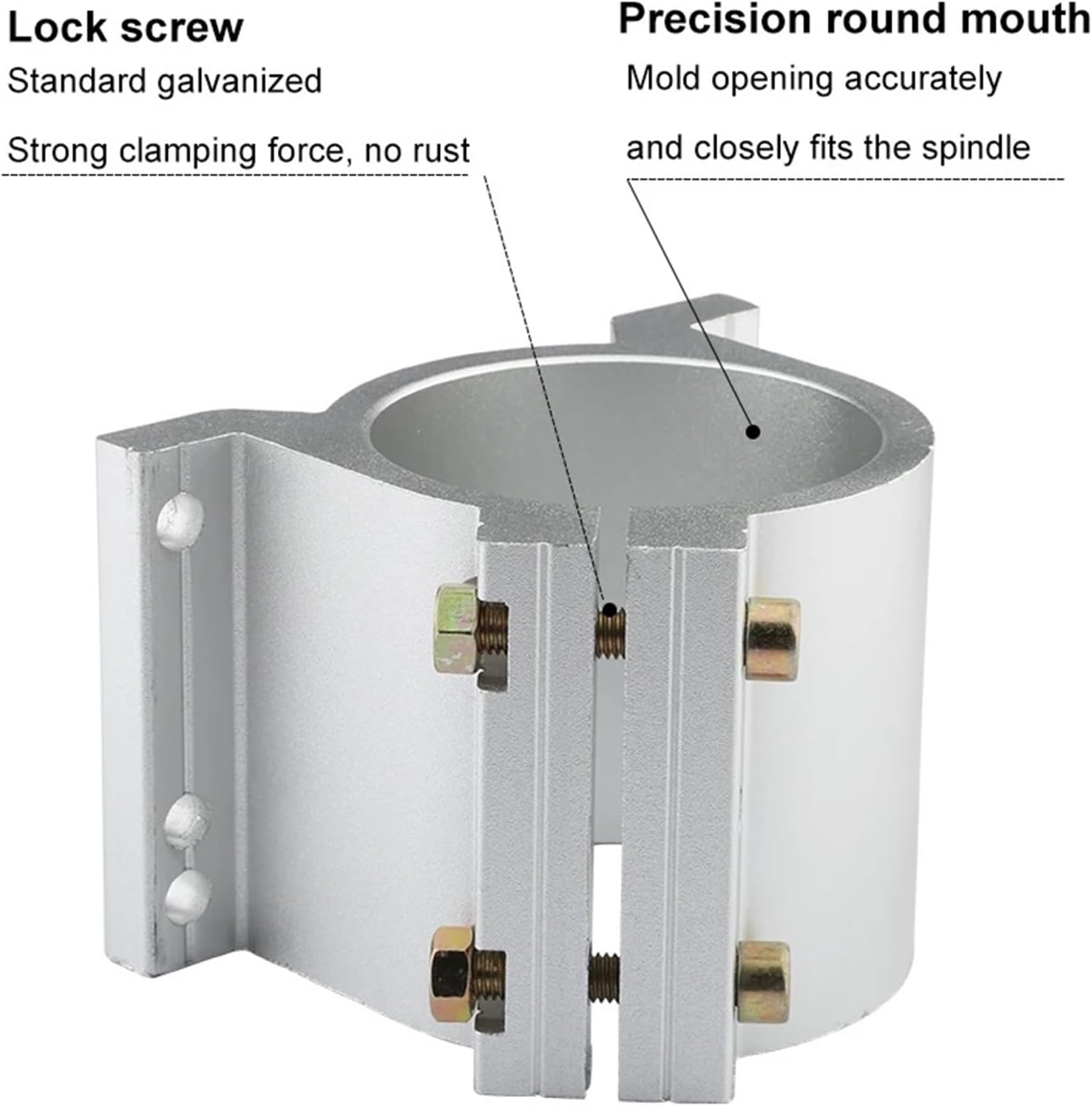 65/80mm Spindle Motor Aluminum Alloy Fixing Bracket, With 2 Screws For 1.5kw 2.2kw CNC Engraving Machine Spindle Motor Engraving, Milling And Grinding(80mm)