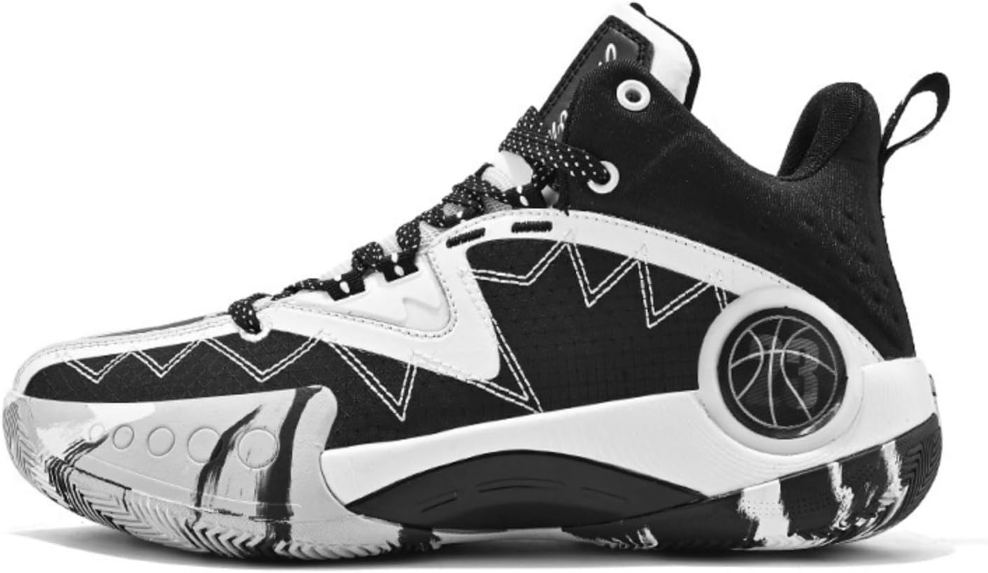 Men's Fashion Graffiti Breathable Mesh Lace Up High Top Basketball Shoes Lightweight Non-Slip Outdoor Athletic Tennis Sneakers Classic Volleyball Baseball Sport Shoes