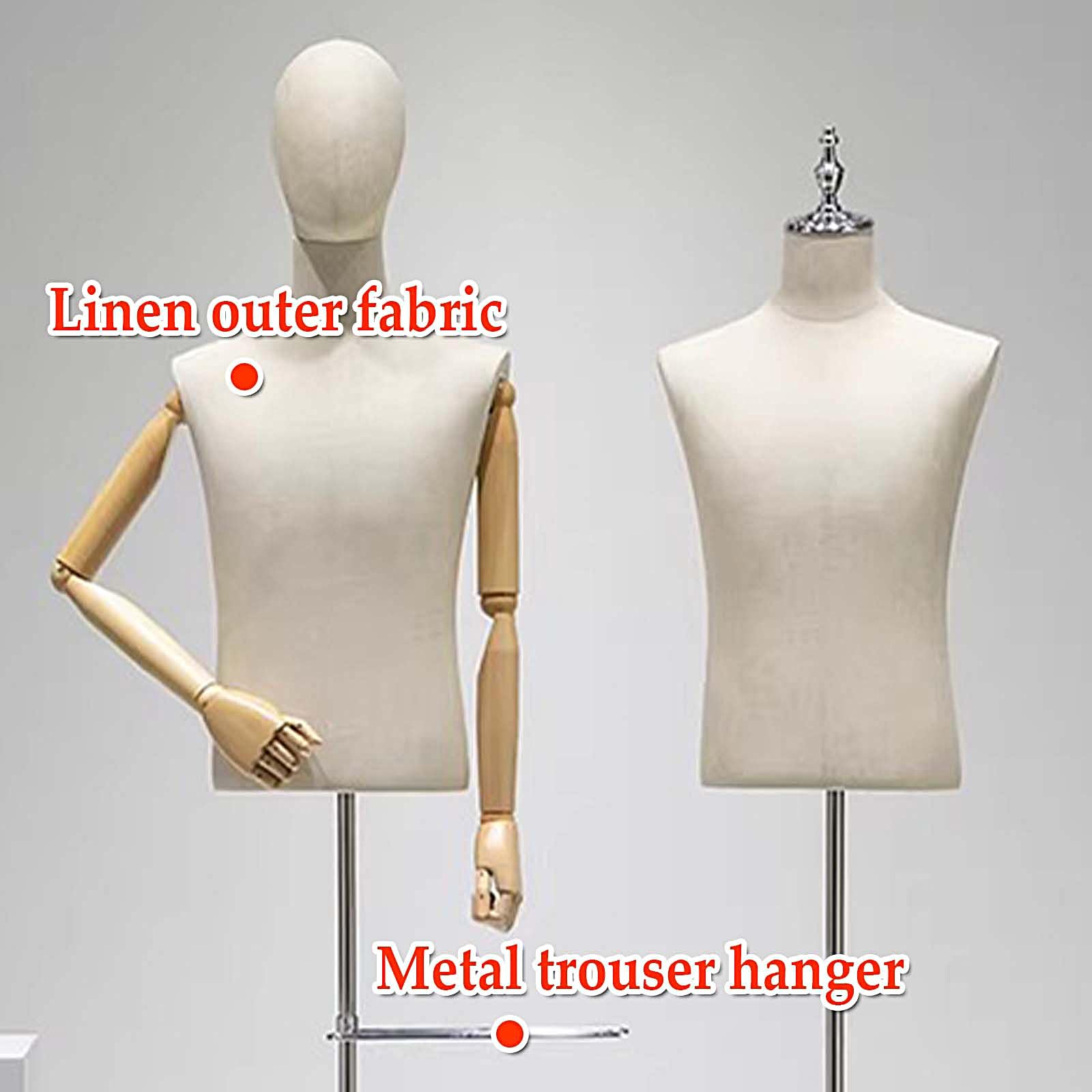 Maniqui Costura Ajustable Masculino con Ruedas Maniquí Costura Profesional Torso de Maniquí con Soporte para Tiendas de Ropa y Talleres de Costura(93x150-190cm)