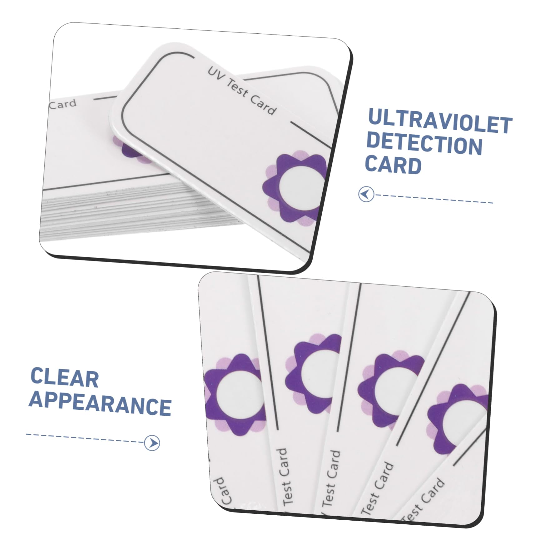 GARVALON Uv-testkarten Papier 20 Stück Weiß Uva Erkennungs-karten UV Prüfkarten für Tragbar zur Umwelttestung und Strahlenerkennung