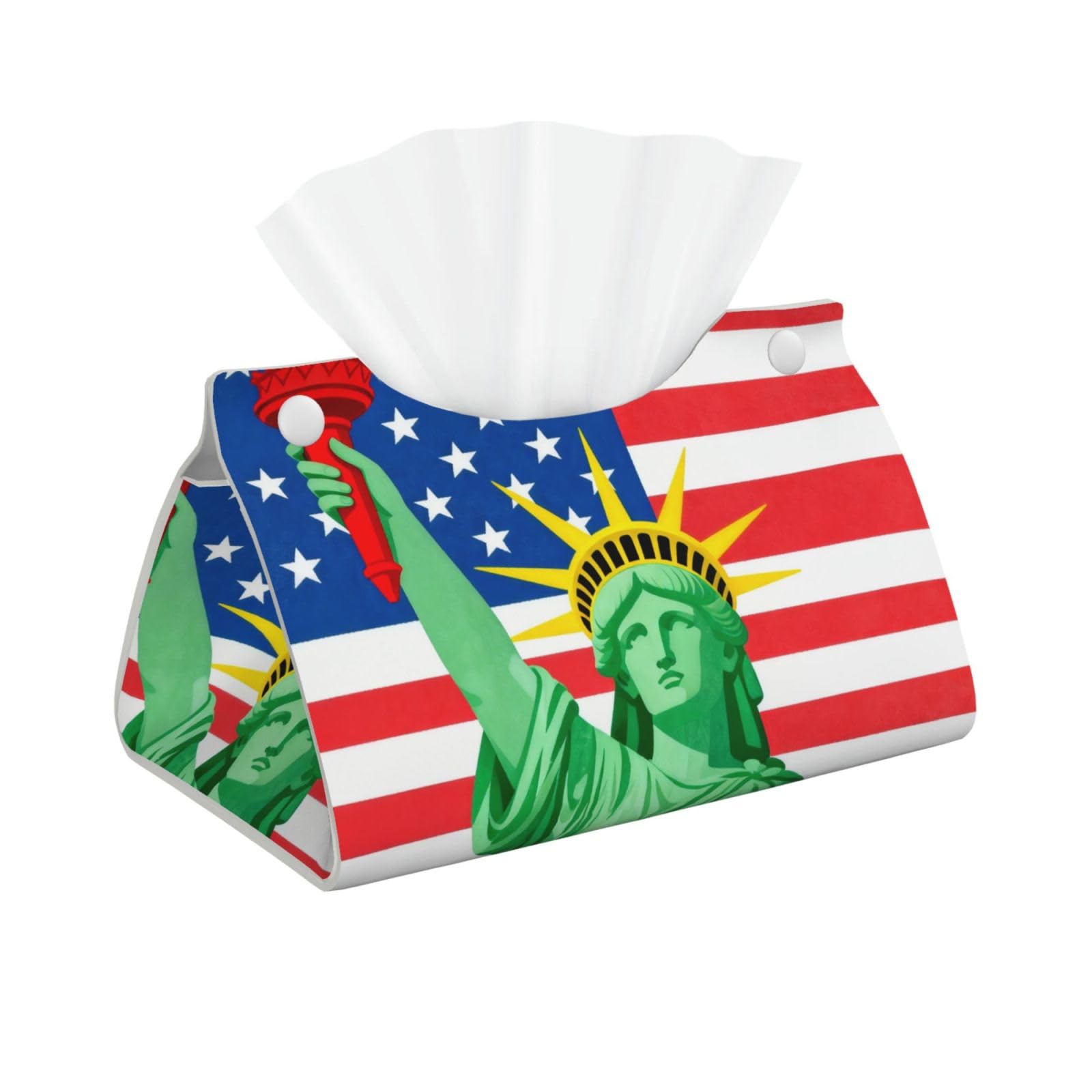 Statue Long Leather Tissue Box Cover-Waterproof PU Leather Tissue Holder for Bathroom, Decorative Rectangular Tissue Case