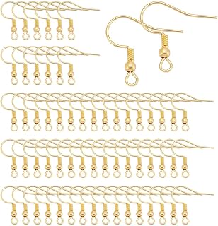 UNICRAFTALE 150 Pieces Stainless Steel Earrings, Genuine 18K Gold Plated Ear Wire w…