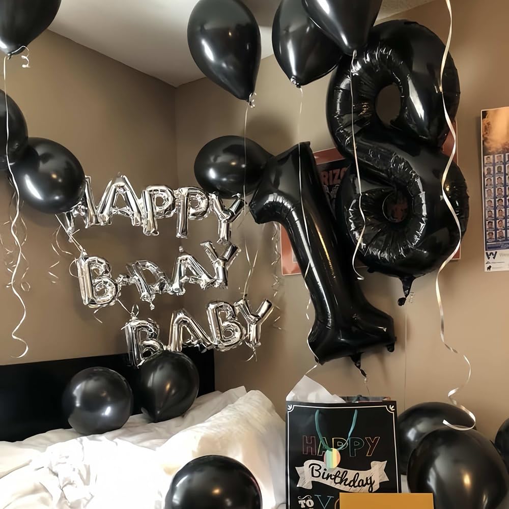 Palloncino Nero 40 Pollici Con Numero 38, In Foil, Per Decorazioni Di Compleanno E Matrimonio, 2 Pezzi, Riutilizzabile