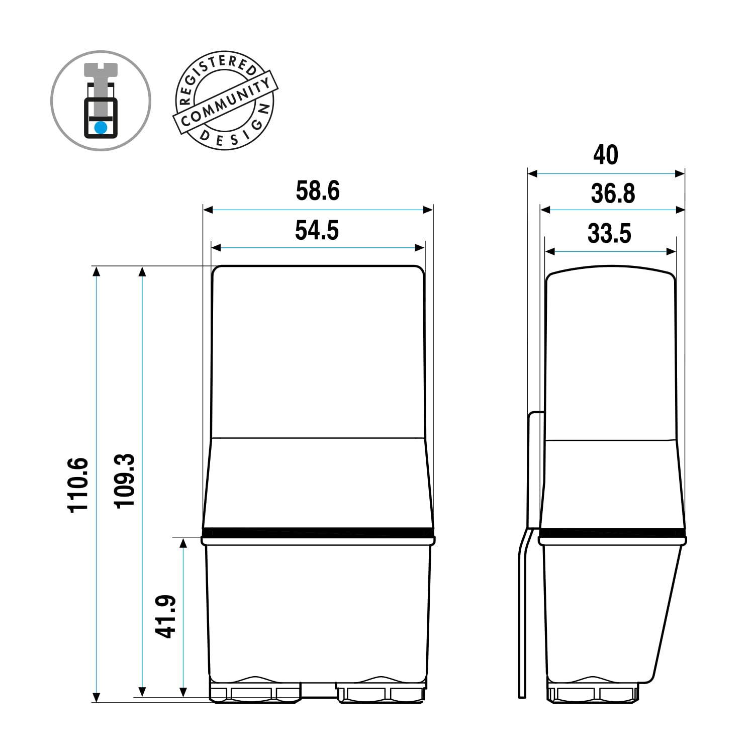 Finder Interruttore Crepuscolare Tipo 10.41. Relè per accensione lampade in funzione del livello di luminosità dell'ambiente. Con 1 contatto NO 16 A. Interruzione unipolare (L)