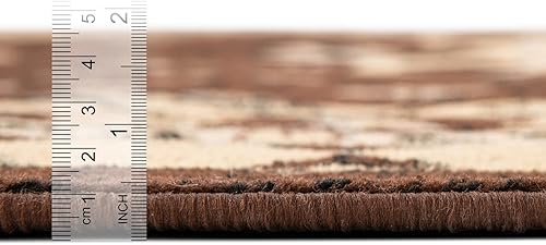 Miniatura 5 de Unique Loom Heriz Collection Alfombra de área parcial, Polipropileno, Marrón