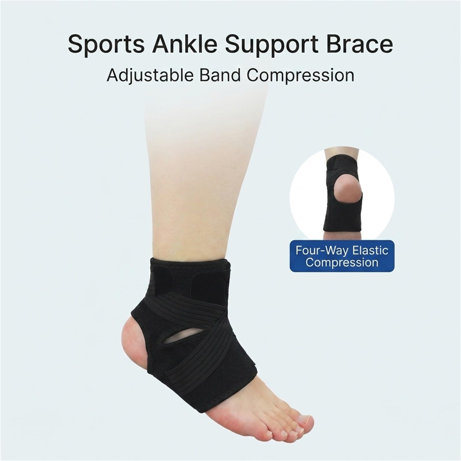 Generisch Sprunggelenkbandage mit Seitenstabilisatoren, mit atmungsaktivem Stoff, für Sport und tägliches Gehen, Modell CJDW1172