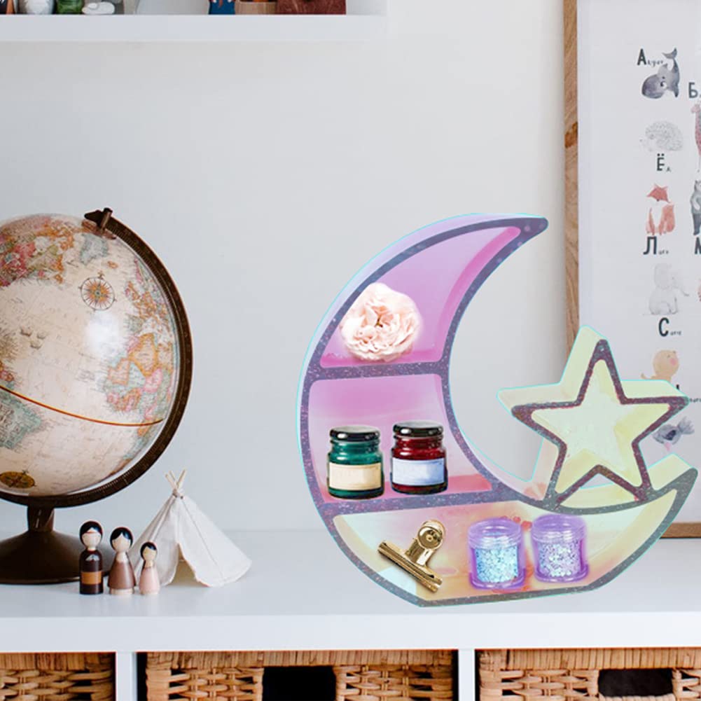 Moon Star, organizer per gioielli, in resina, a mezzaluna, in silicone, per espositori, per fai da te, in resina e accessori per la casa