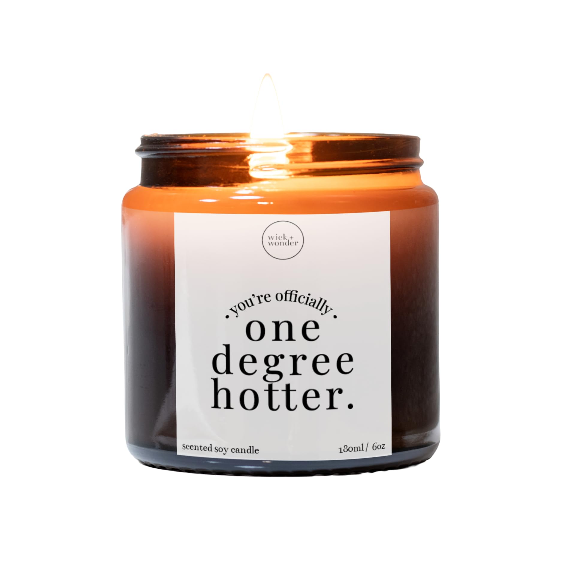 One Degree Hotter Candle, Funny Graduation Gift For Son, Daughter, Graduation Gift For Bachelor's, Masters Degree, PHD Candle Gift (Spiced Orange, 180ml, 20hrs burn)