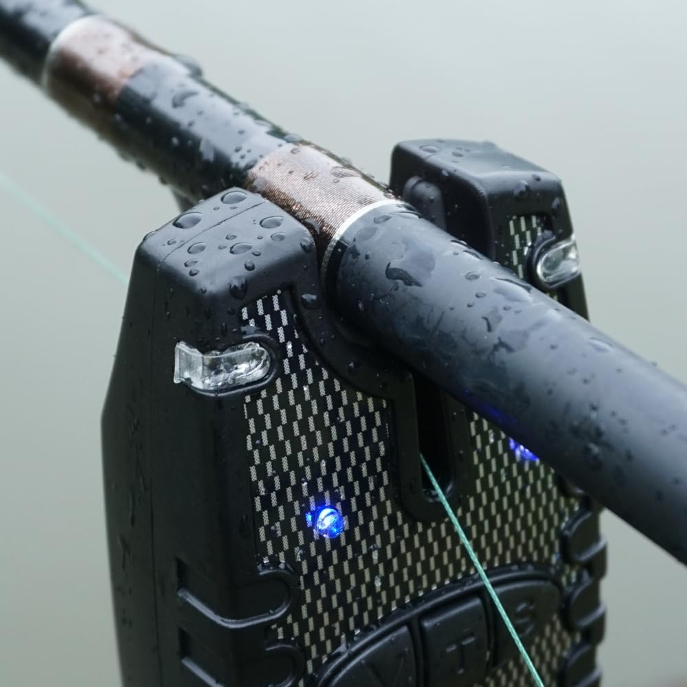 Fischerei-Bissanzeiger und LED-Swinger-Set Blaue LED-Lichtfischerei-Alarmanzeigen