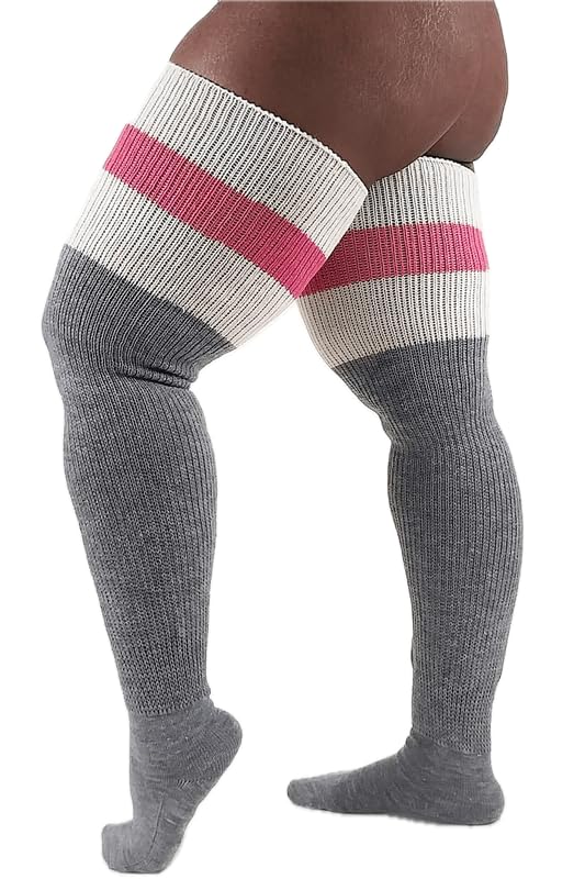 Image of Thunda Thighs Plus Size Thigh High Socks, Over the Knee High Boot Stockings Leg Warmers, Extra Long & Thick Socks