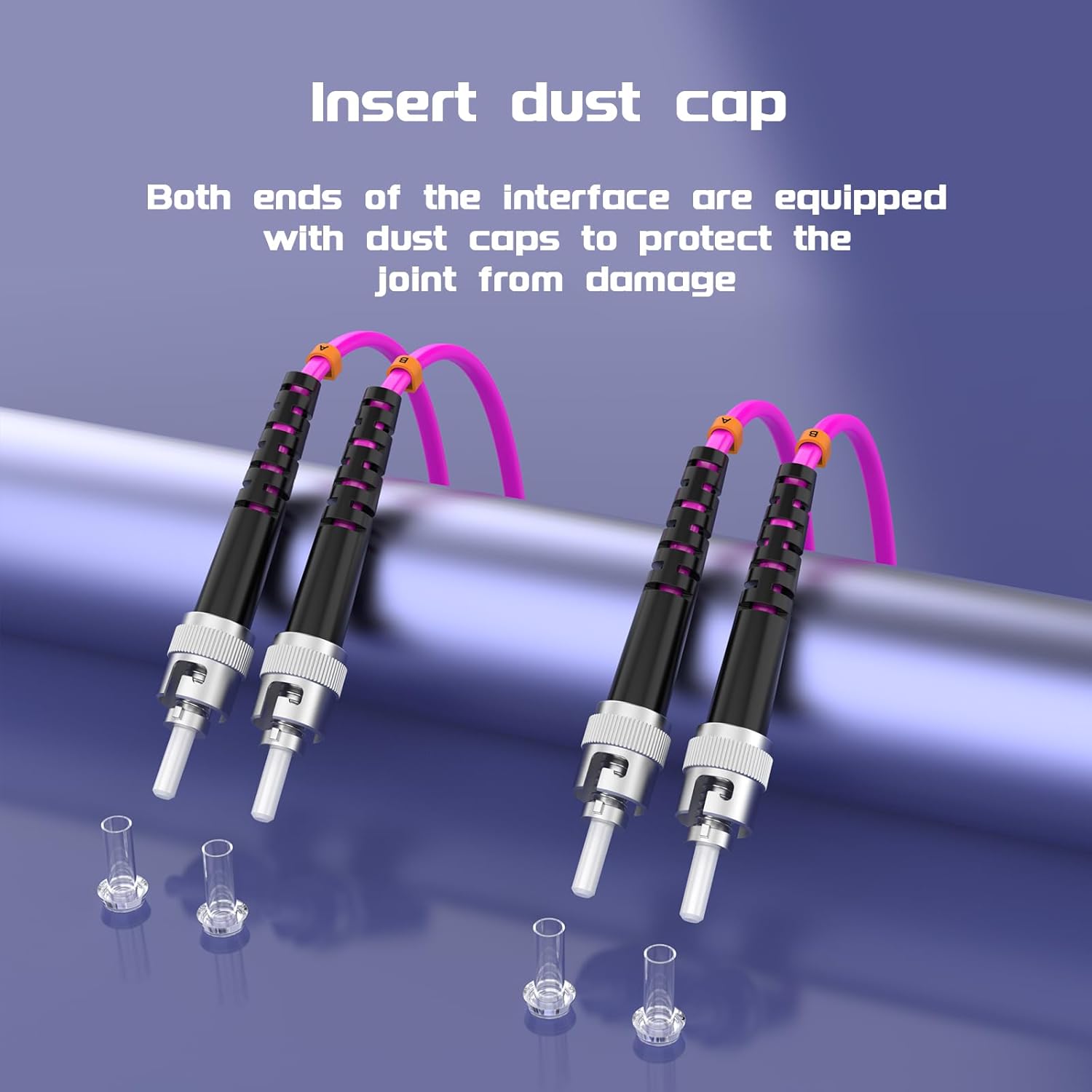 30Meter 100ft OM4 Multimode Fiber Patch Cable ST/UPC to ST/UPC Fiber Optic Cable, 50/125μm LSZH Duplex Fiber Jumper,for SFP Transceiver, Router, Fiber Networks