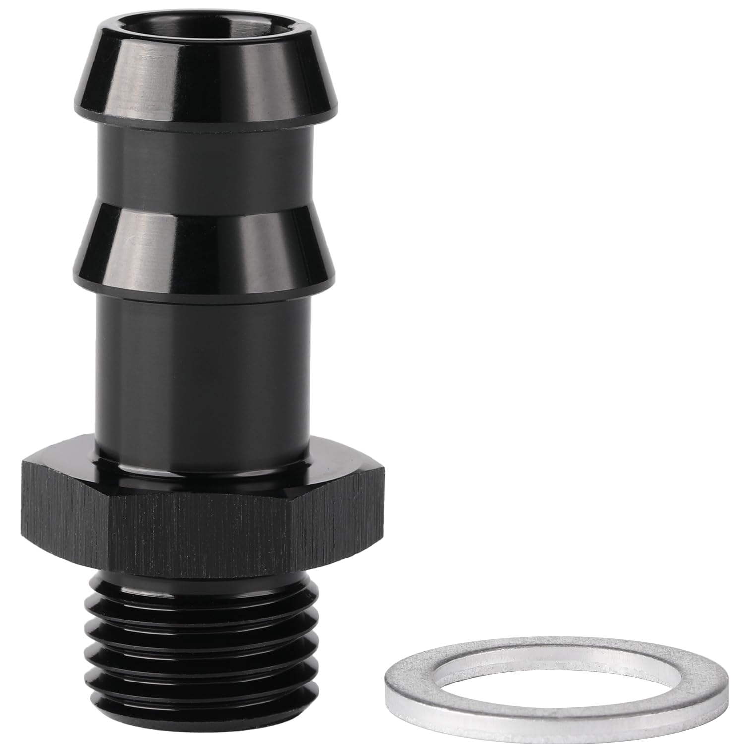 Podavelle M14x1.5 Male Metric to 1/2 Barb Fuel Pump Inlet Adapter Fitting Aluminum Black