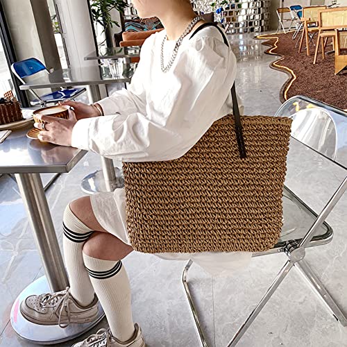 Bolso de Playa para Mujer Tote de Paja Tejido miniatura 3