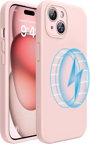 Miniatura 810 de Miracase - Funda diseñada para iPhone 14 Plus, de silicona líquida, a prueba de golpes, con protector de pantalla, protección para cámara y forro