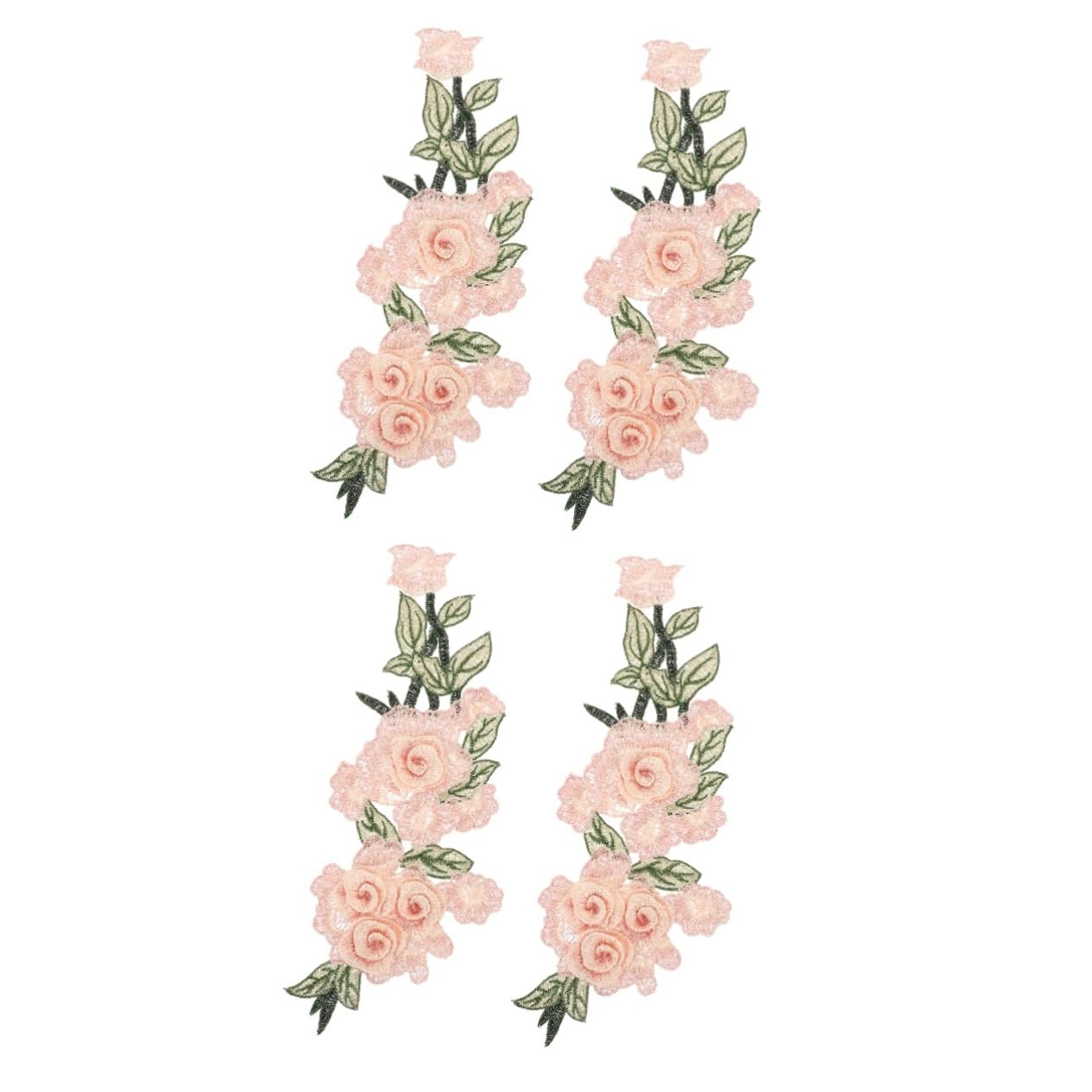 Apliques para ropa, Parches bordados de tela flores, 4 piezas parches apliques florales