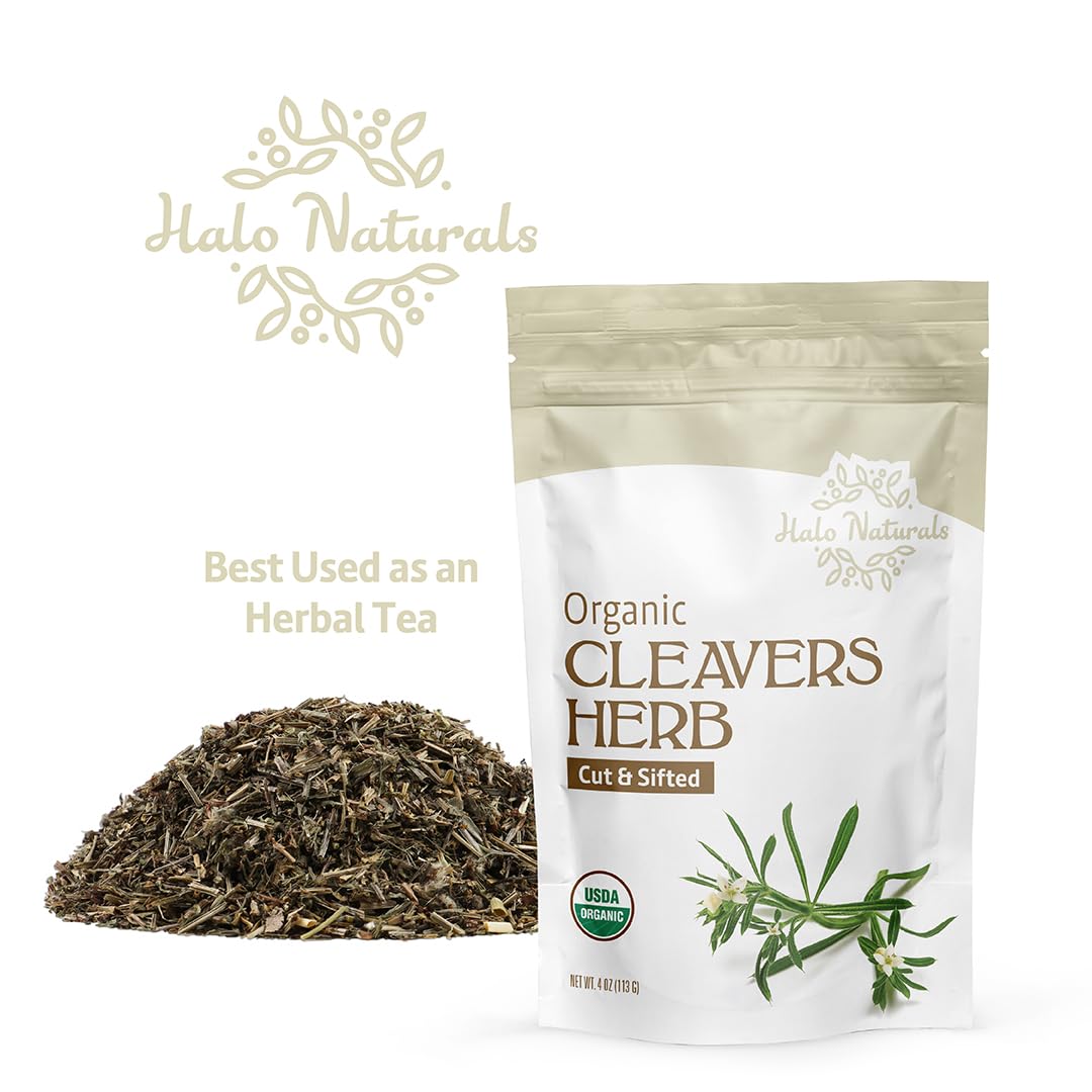 Halo Naturals Organic Cleavers Herb Cut & Sifted, 4 Ounces (Galium aparine) USDA Certified | Resealable Pouch| Packaged in The USA - Image 5