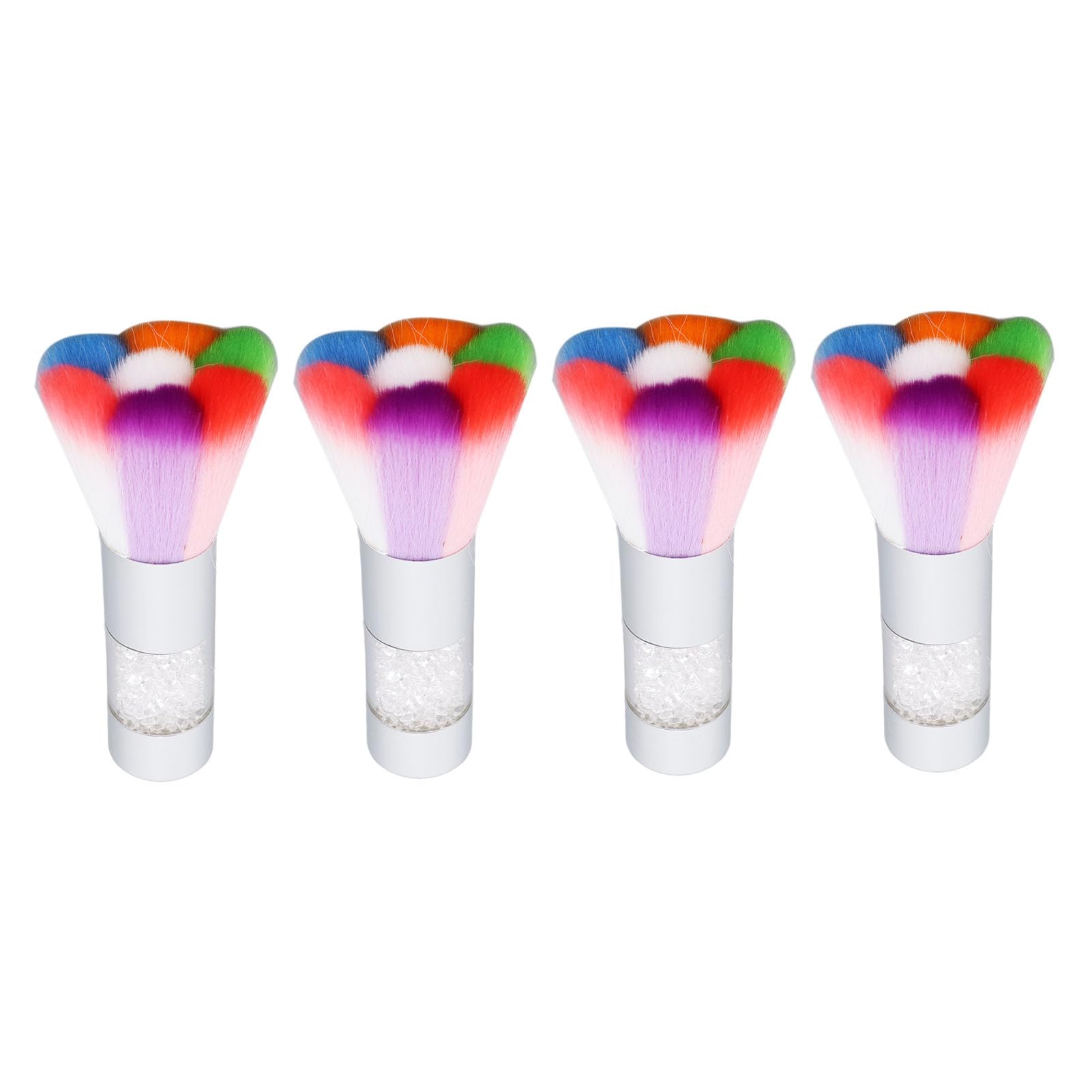 Soft and fluffy, 4pcs Dusting Brush, Ergonomic Handle for Makeup, Blush Brush, Loose powder Brush, Multifunctional Brush with Rhinestone for Manicure