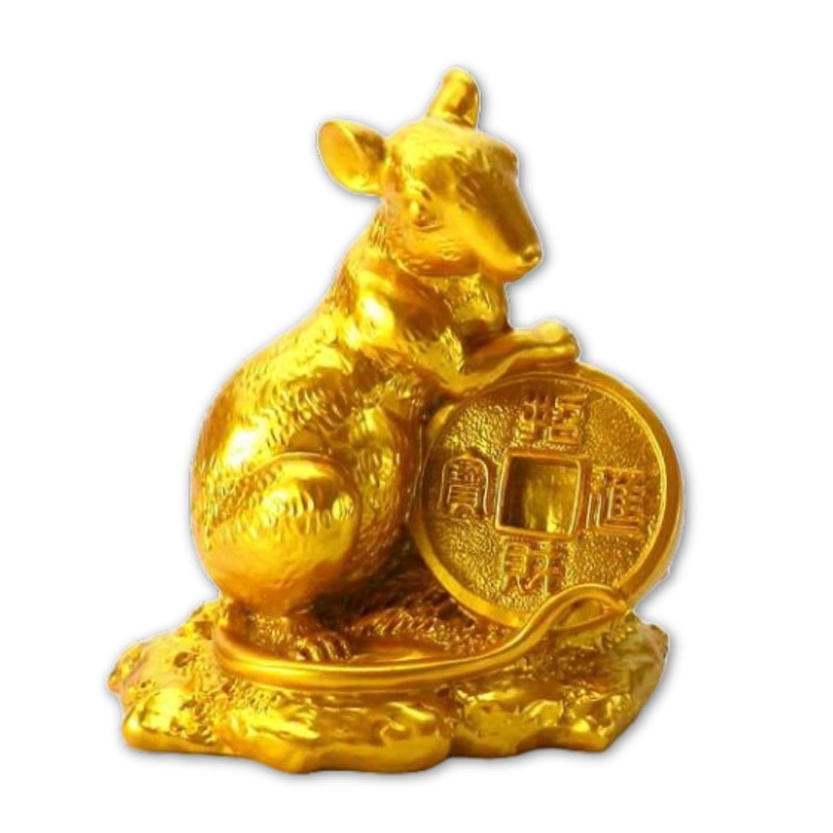 Feng Shui Resin Rat Mouse Zodiac Figurine Good Luck Charm 3.5in Japan