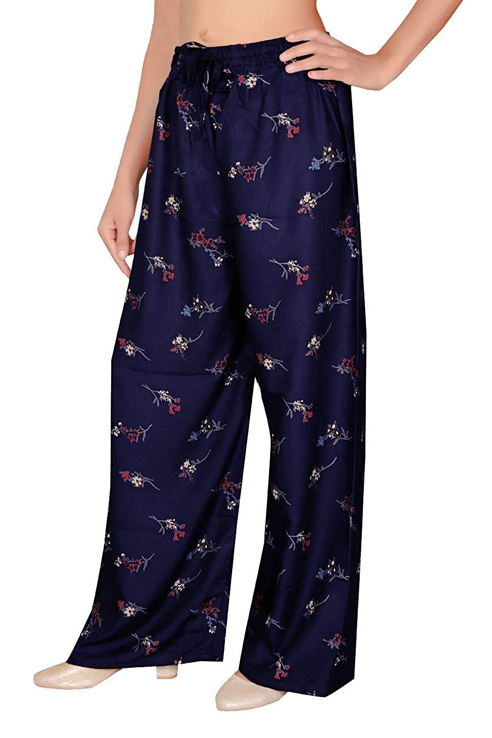 Printed Palazzo Pants for Women & Girls (Blue,Free Size)-image-37