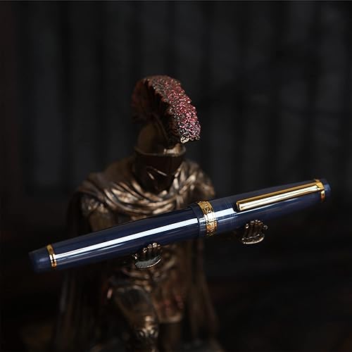 Miniatura 3 de JINHAO 82 - Pluma estilográfica de resina Iridium F con convertidor, bolígrafo de escritura con clip dorado (negro)