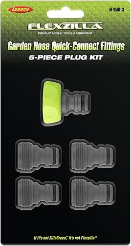 Miniatura 2 de Flexzilla Accesorios de conexión rápida para manguera de jardín, kit de enchufe de 5 piezas