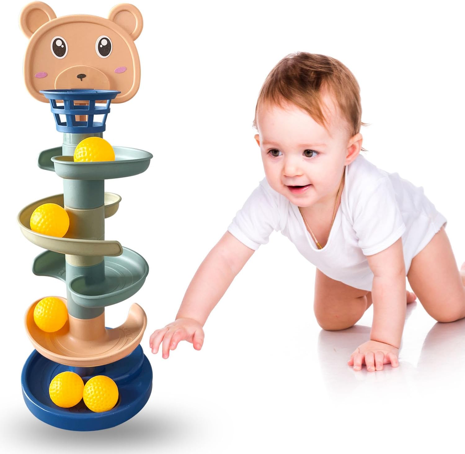 Steemjoey Baby Toy 918 Months, 5 Layers Ball Drop Ball Ramp Ball Drop