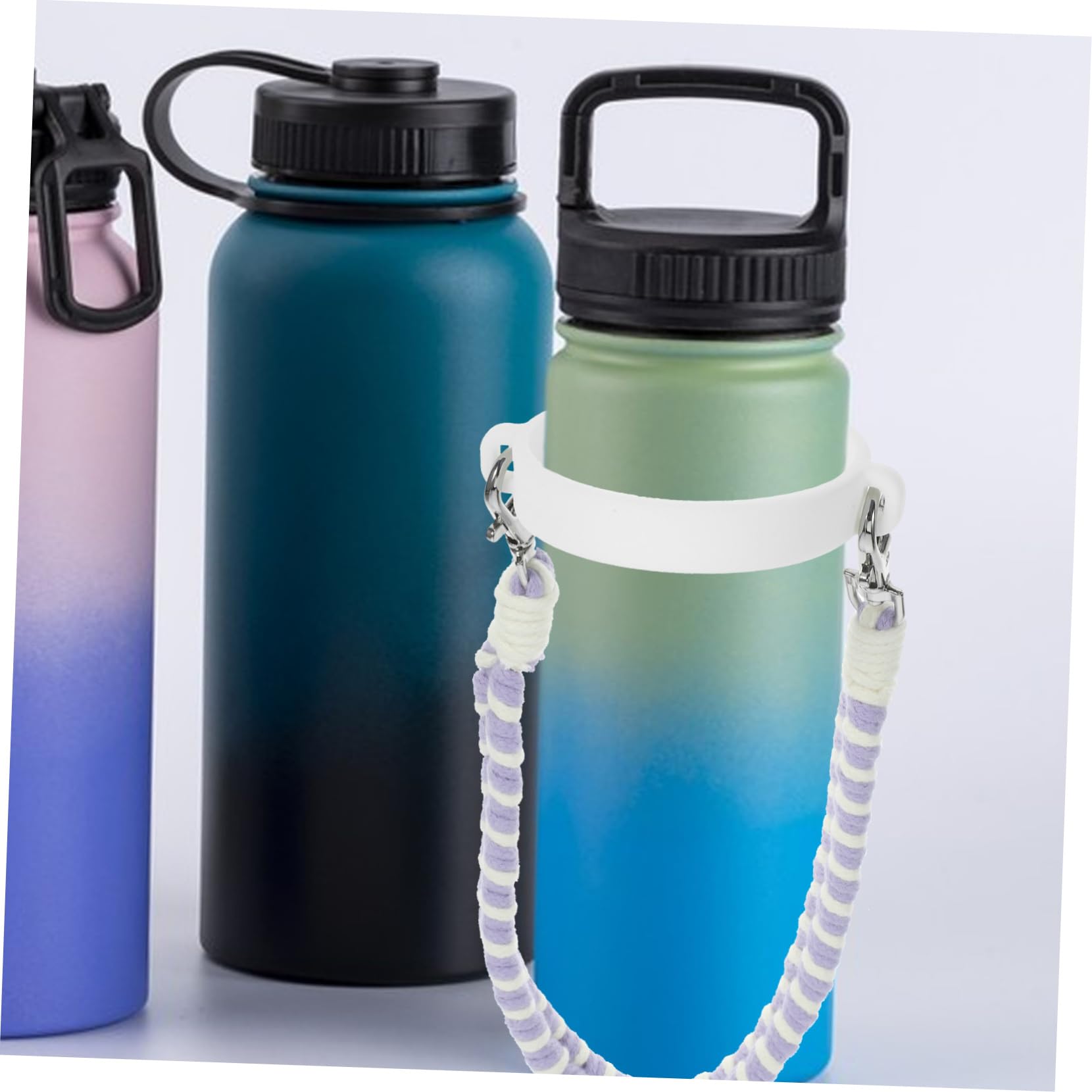 Kisangel 5pièces Porte-Bouteille Tissé pour Gourde Sangle De Transport Pratique pour Bouteille Eau Accessoire Et pour Activités Plein Air