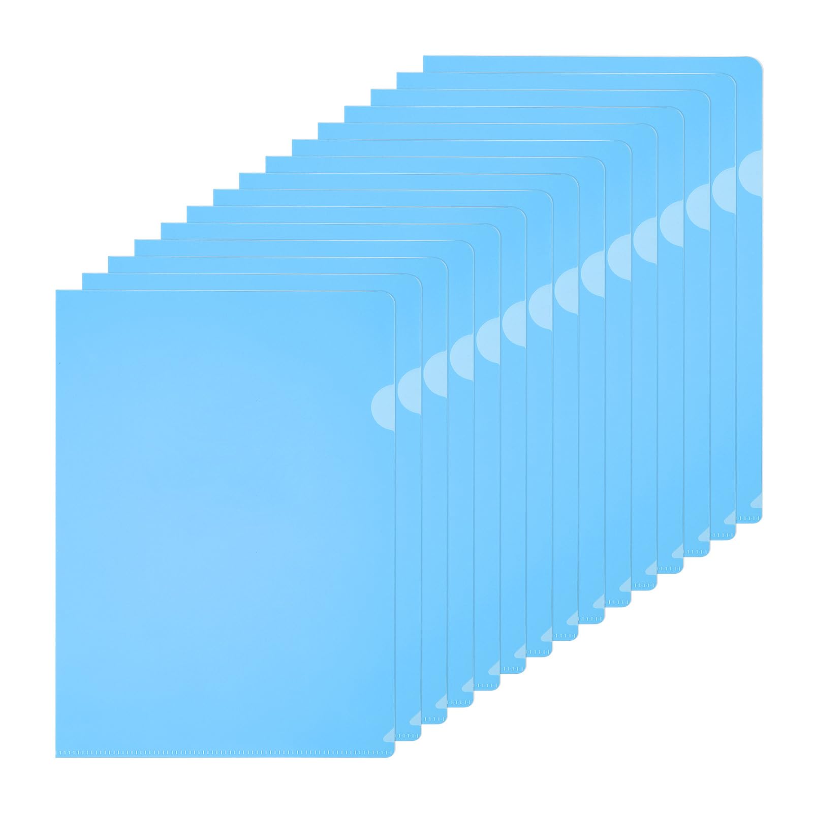 PATIKIL A5 Plastic Folders, 15 Pack Clear Folders l Type Project Pockets Paper Document Jacket Sleeves l Shaped Transparent for Documents Plastic Office File, 6.3x8.8in, Blue — image 1