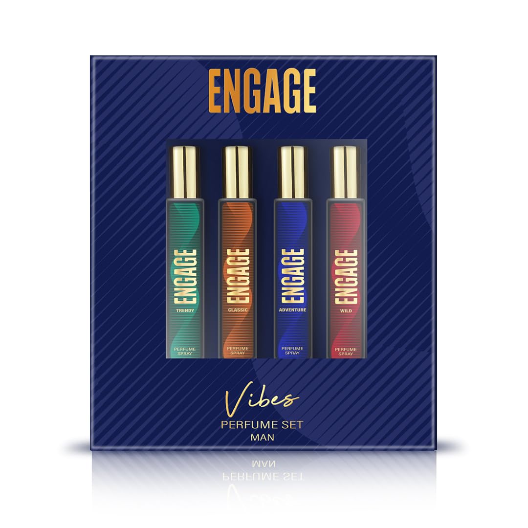 Engage Vibes Perfume Spray Set for Men, Travel Sized, Assorted Pack, L