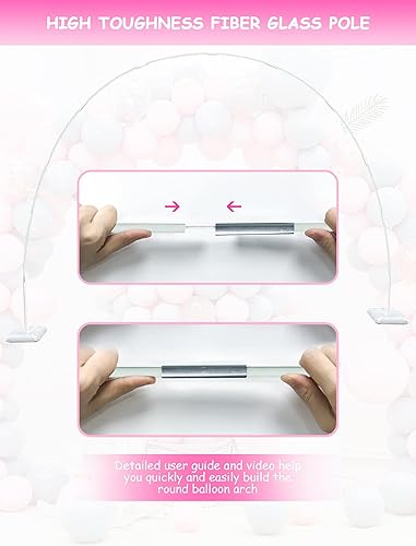 Miniatura 3 de YALLOVE Kit combinado de columna de globos de metal y arco de globos para decoración de cumpleaños y baby shower