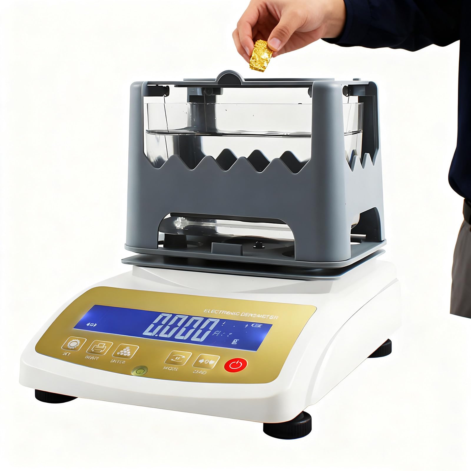 Gold Reinheit Analysegerät Digital Elektronische Testmaschine 1200g Dichtemessgerät für Edelmetall-Authentizitätserkennung