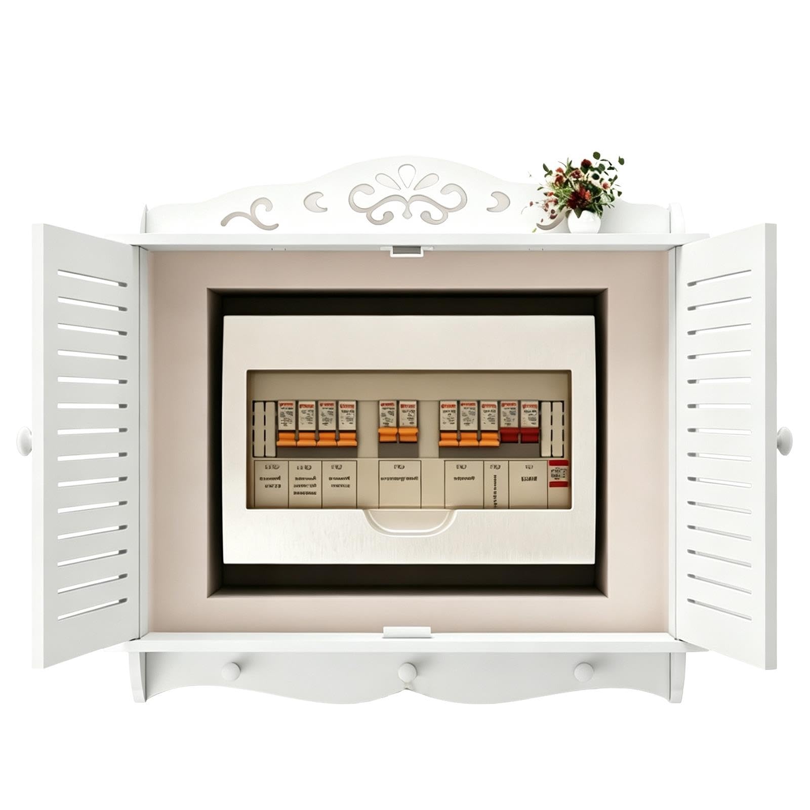 Tapa Contador Luz Decorativa Blanco con Repisa de Almacenamiento