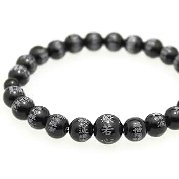 樽型ブラックトルマリン　念珠　数珠　般若心経彫り　全宗派使用可能 樽型ブラックトルマリン 念珠 数珠 般若心経彫り 全宗派使用可能