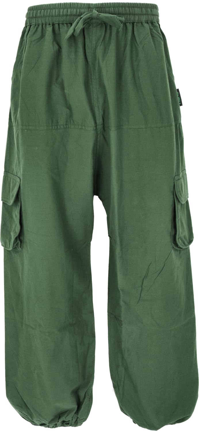 Guru-Shop, Pantaloni Goa, Pantaloni da Yoga da Uomo, Comodi Pantaloni Casual, Cotone, Pantaloni
