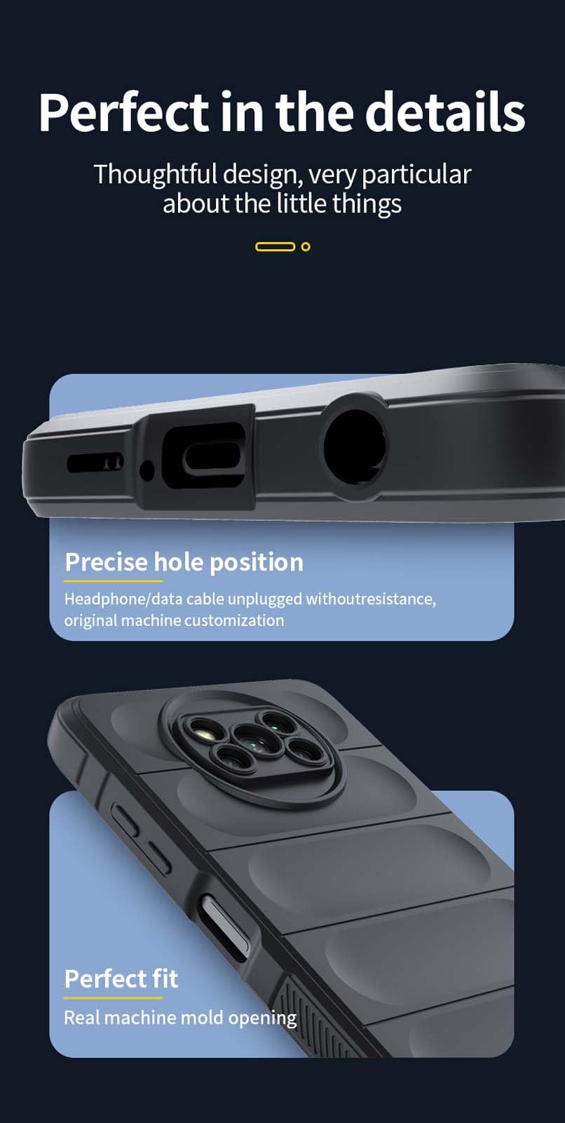 HAOYE Cover per Xiaomi Poco X3 Pro/Poco X3 NFC con Proteggi Schermo, Trasparente Custodia 360 Gradi Silicone TPU e PC Doppio Strato Protettiva Case Bumper. Nero