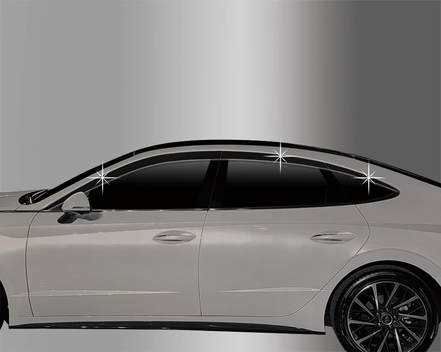 AUTOCLOVER Tape-On Rain Guards Window Visors 6 Pcs Set for Hyundai Sonata 2020 2021 2022 2023 2024 2025 / Window Deflectors, Out-Channel Vent Shades (Smoked)