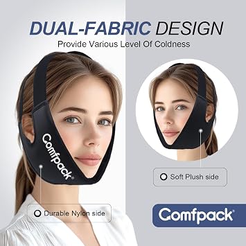 Comfpack Wisdom Teeth Ice Pack Head Wrap with Ear Hole Design & Migraine Relief Ice Cap, Wearable & Flexible Gel Ice Hat Cold Compress