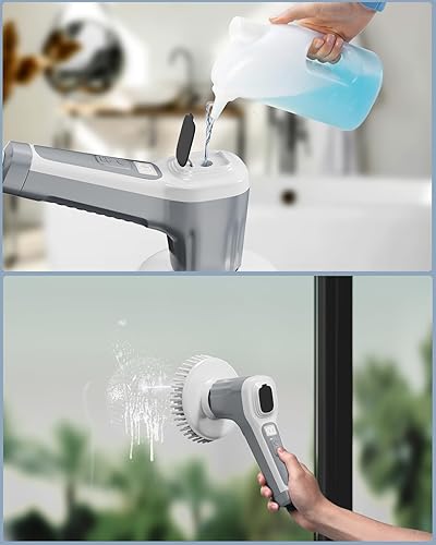 Miniatura 5 de Depurador eléctrico giratorio, depurador giratorio de energía de batería de 4500 mAh, limpiador giratorio profesional impermeable IP68, cepillo de