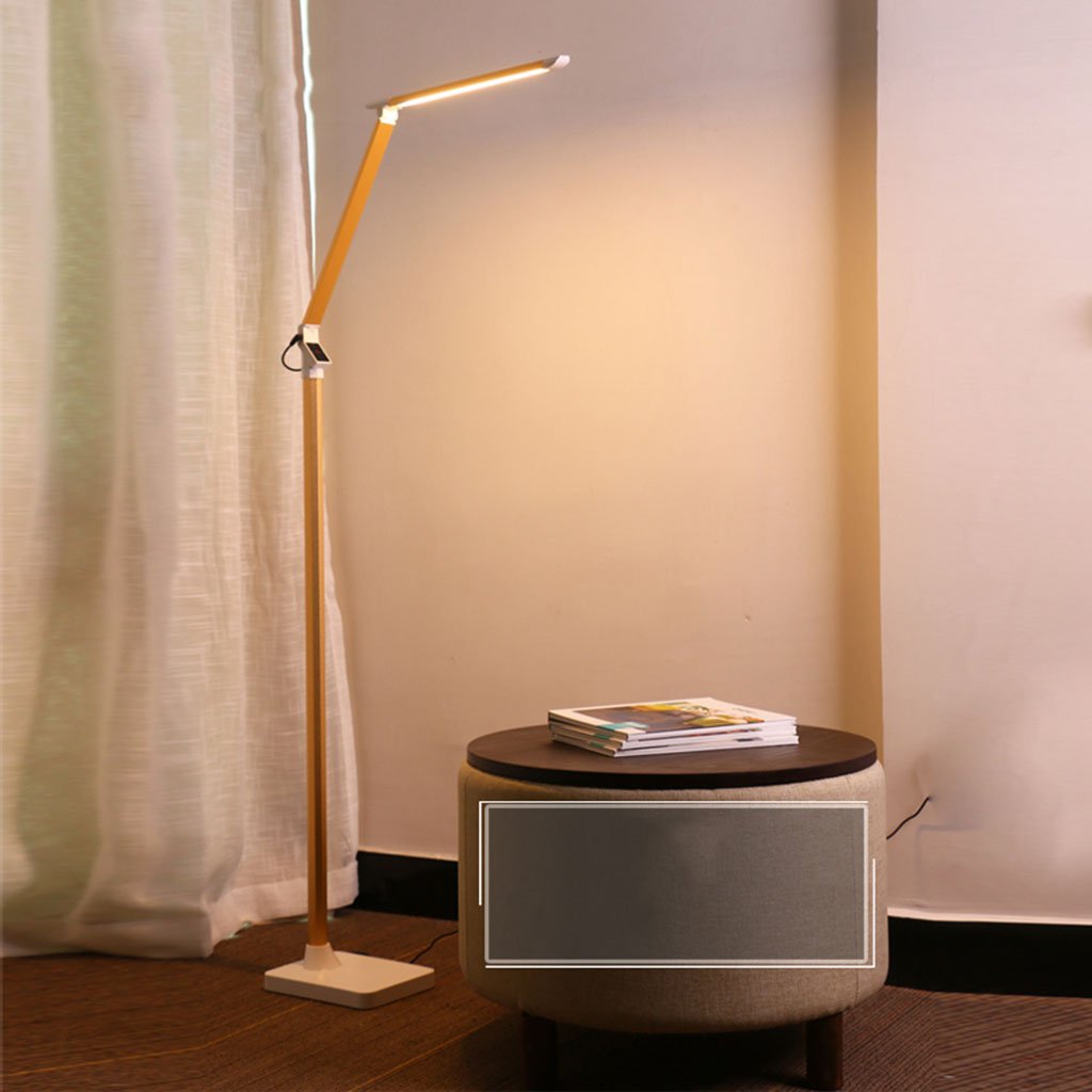 HIGOHFloor Light,Standing Lamp Led Reading Lights, Piano Lights, Dimmable (5 Dimmer, 12W, Memory Function, Touch Control Floor Lamp, Living Room, Bedroom/Gold-Touch Version 5 Brightness