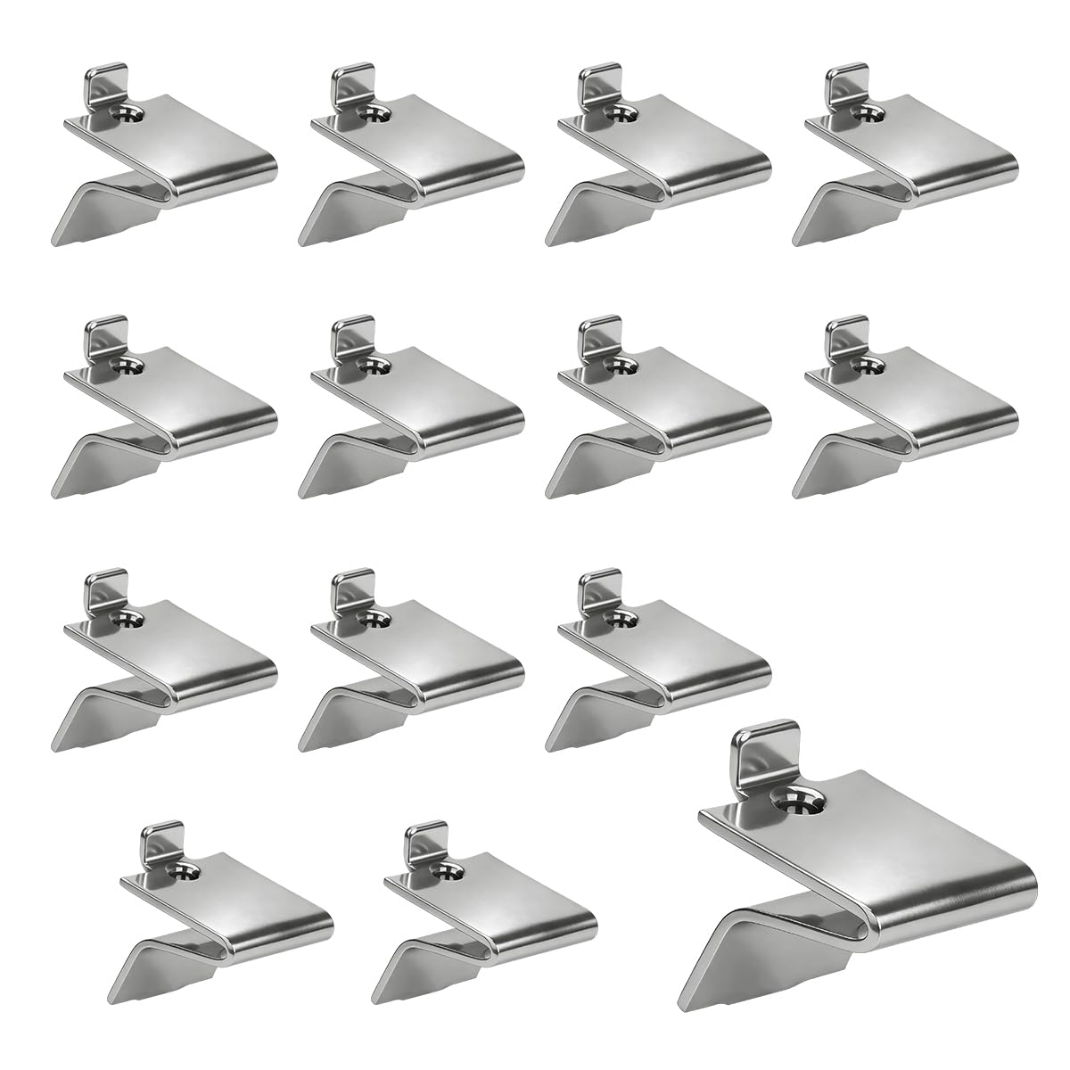 256P-ZC Adjustable Pilaster Shelf Clip, 14 Pcs Silver Shelving Brackets Clips