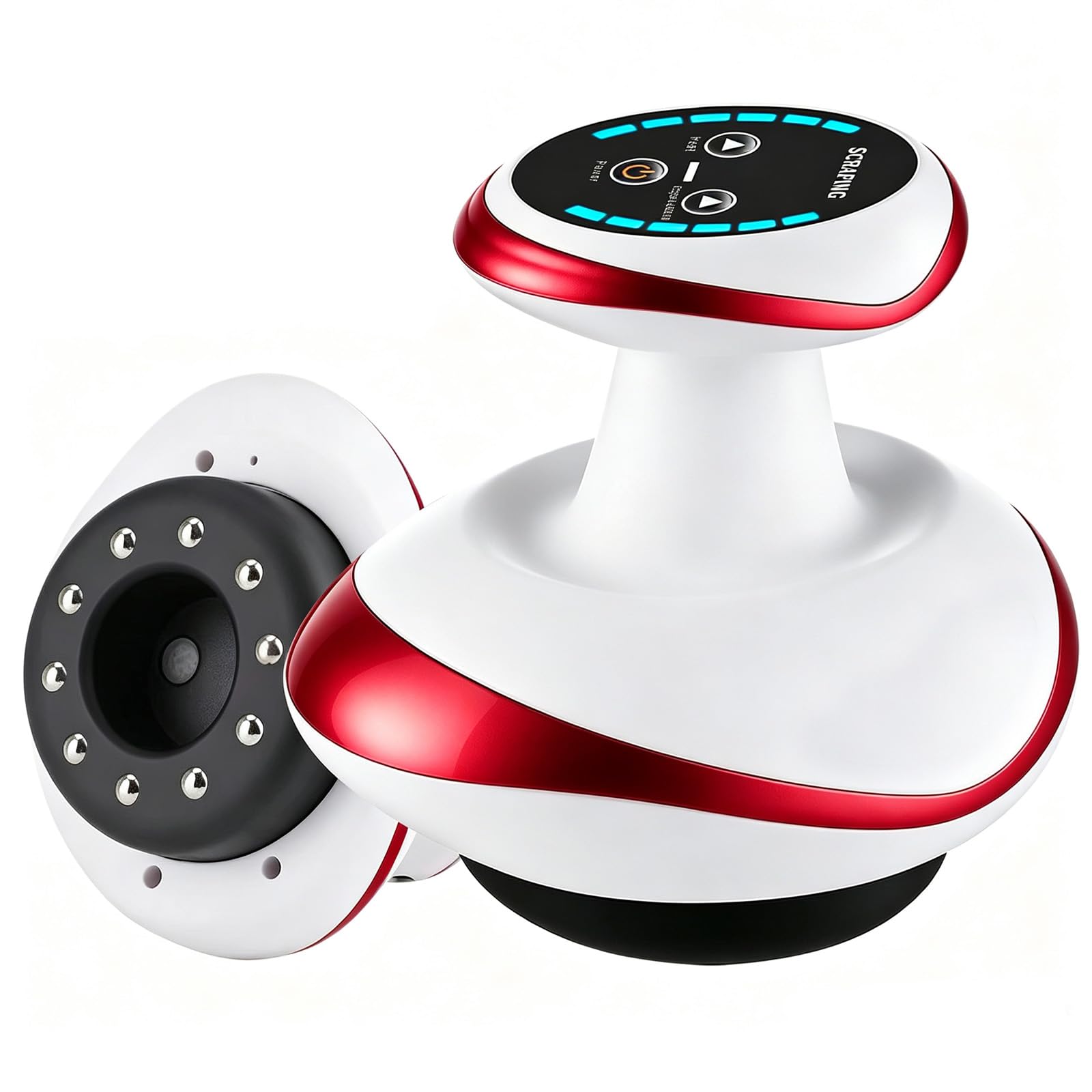 Cellulite Massagegerät, 4 in 1 Elektrischer GuaSha Massager, Elektrisch Handmassagegerät, mit Vakuum Massage, Gua Sha Elektrisch, Wärme und 9 Stufen, Schröpfmassagegerät für Bessere Durchblutung (A)