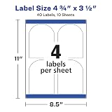 Avery Arched Wine Labels, Sure Feed Technology for Laser Printers, 4.75" x 3.5", 40 White Labels (22826) – view 8